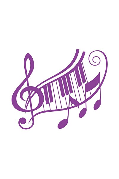 Reysa Tasarım ملصق الموسيقى والملاحظة 17x17 سم أرجواني