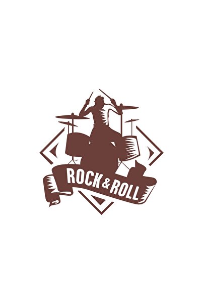 Reysa Tasarım ملصق روك آند رول مقاس 17x17 سم بني