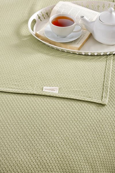 Naturosa Single Green Color Diamond Pique 100% Cotton 160 X 220 cm