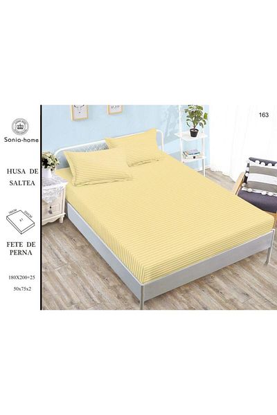 Sonia-home Mattress cover 180X200 ±25 cm and 2 pillowcases 50X75 cm Sonia Home Design - yellow