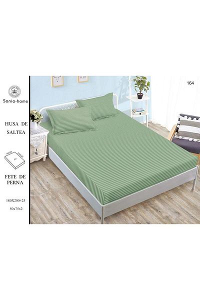 Sonia-home Mattress cover 180X200 ±25 cm and 2 pillowcases 50X75 cm Sonia Home Design - sage green
