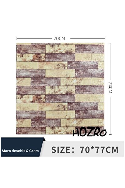 HOZRO Set 10 x Tapet 3D self-adhesive HOZRO, brick imitation model, covers a surface of 5.39 sqm, modern d