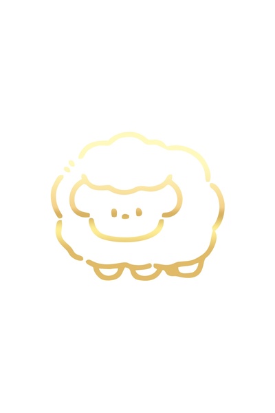 Reysa Tasarım ملصق خروف مقاس 17×17 سم ذهبي