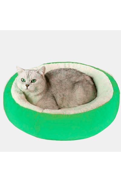 OBRO Pat rotund verde confortabil pentru animale de companie, pentru pisici și câini, antiderapant