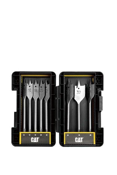 Caterpillar CAT DA05901 Wood Flat Drill Bits Set 8 x 152mm (Ø12, 16, 18, 20, 22, 25, 28, 32mm)