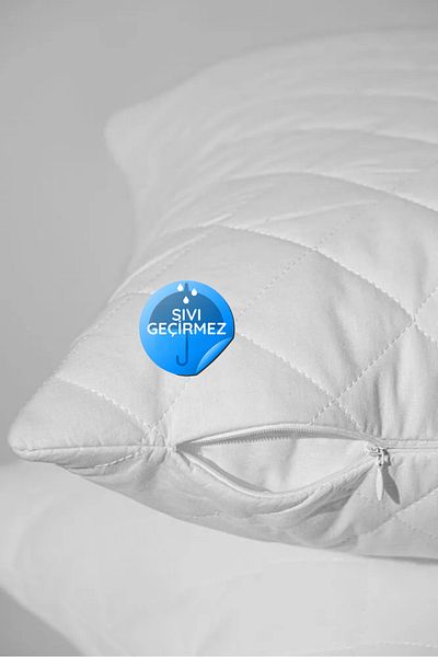 Formeya 1-Piece Microfiber Quilted Liquid-Proof Pillow Cushion Zippered Liquid-Proof Pillow Protector 50X70 cm