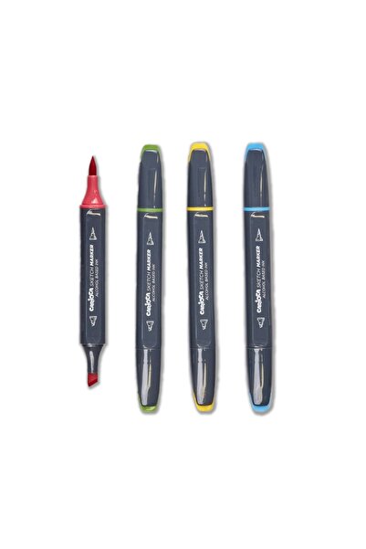 CARIOCA Sketch Marker Double Sided 4-Piece Drawing Pen Felt Tip Pen