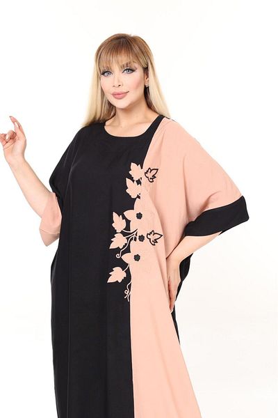 mervemoda Καλοκαιρινό υφαντό φόρεμα μεγάλου μεγέθους