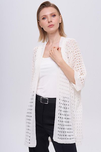 Ugdelia Women's Openwork Short Sleeve Thin Knitwear Cardigan