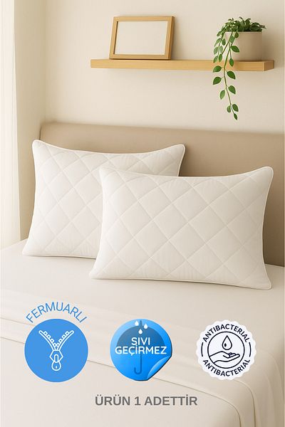 Formeya 1-Piece Microfiber Quilted Liquid-Proof Pillow Cushion Zippered Liquid-Proof Pillow Protector 50X70 cm