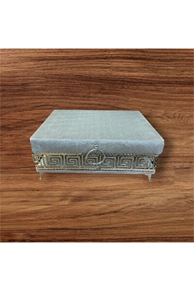 Özlem Kozmetik صندوق حلاقة مكياج مخملي ومعدني مستورد