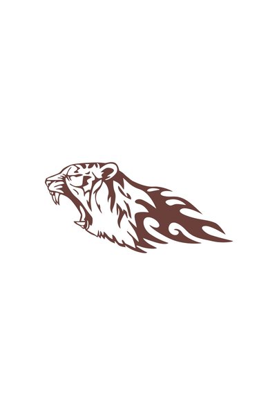 Reysa Tasarım Angry Tiger Sticker 17X17 cm Brown