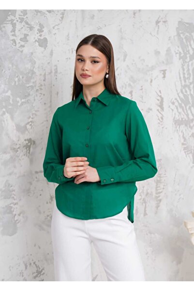 RİGALA Light Green Long Sleeve Cotton Shirt
