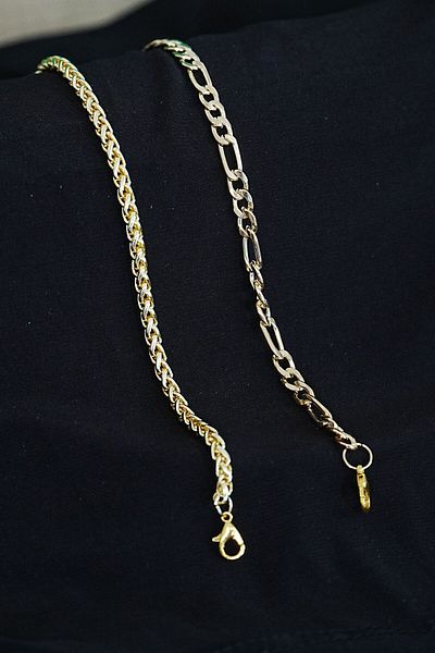 Lisinya Gold Color Şavin & Twist Combination Unisex Bracelet Set
