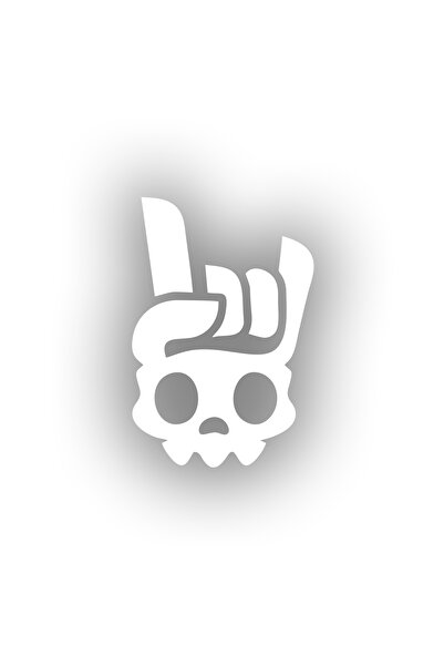 Reysa Tasarım ملصق سكليت روك مقاس 17x17 سم باللون الأبيض