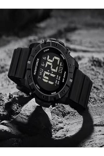 Naviforce Casual Men Digital Watch Multi-function Silicone Strap Sport Trendy Waterproof