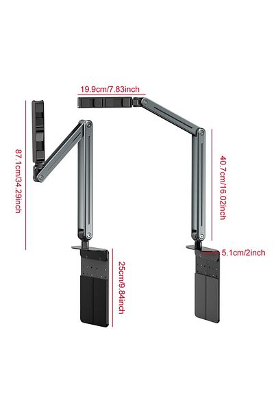 Coverzone Professional up to 12.9 Inch Compatible Tablet and Phone Holder 3 Joint 360 Degree P96T