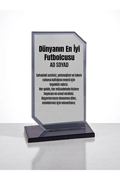 lili hediyelik Plaket Isme Özel Futbolcuya Ödül Başarı Hediyesi - Erkek Için ...