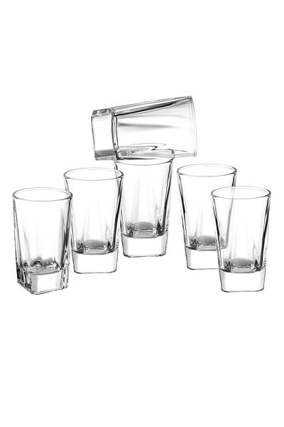 Dania Set of 6 Clear Glasses for Events and Serving Welcome Juices, size 9.5 cm
