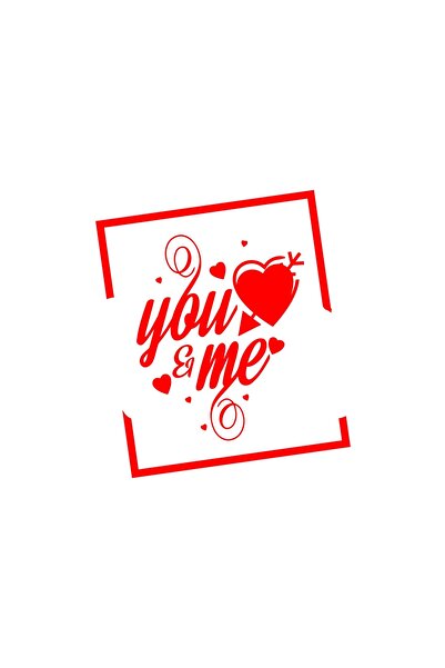 Reysa Tasarım ملصق يو آند مي مقاس 17x17 سم باللون الأحمر