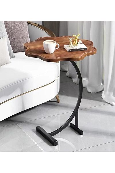 Generic C-Shaped End Table, Small Side Table Next to Sofa Bed, C-Shaped Side Table in Living Room and Bedroo