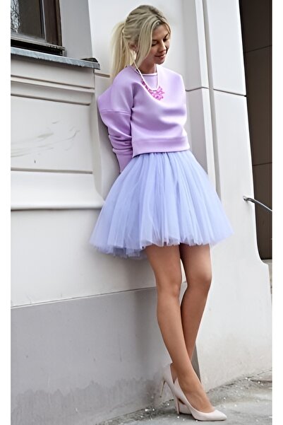 Patiska Nostalji Fusta albastră peste genunchi