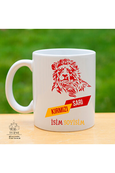 Tu&Se Candles 🟡 🔴   كوب Lion Spirited Sideways - حب أصفر وأحمر