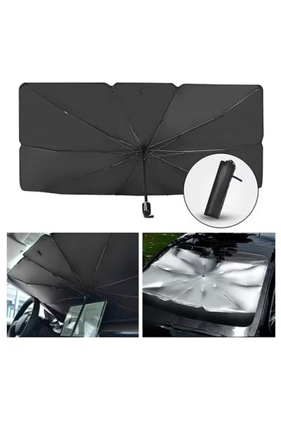 Generic Parasolar pliabil tip-umbrela pentru parbriz, rezistent la UV