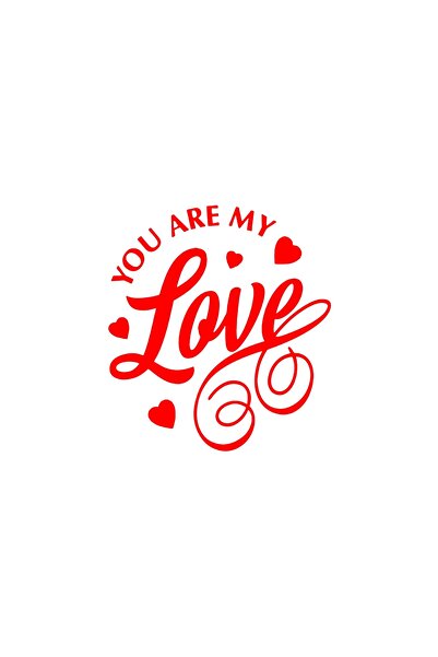 Reysa Tasarım You Are My Love Sticker 17X17 cm Red