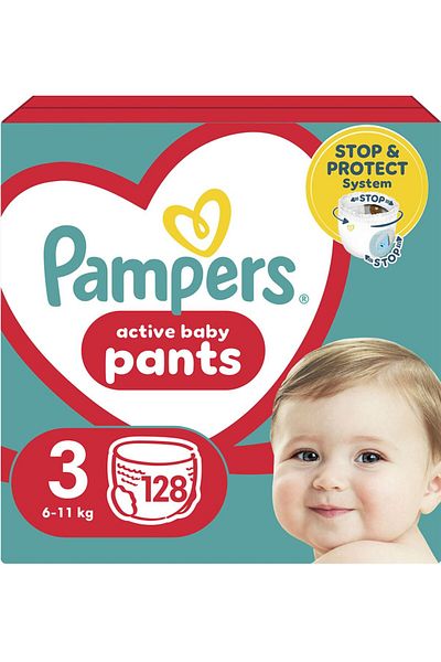 Pampers Scutece-Chilotel Pampers Active Baby Pants Mega Box Marimea 3, 6kg-11kg, 128 buc