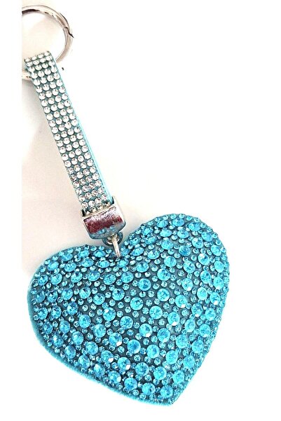 Svc Aksesuar Gift Zircon Stone Heart Keychain - Bag Ornament 13X6,5 cm