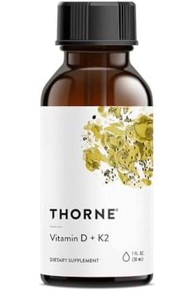 Thorne Vitamin D + K2 Liquid with a metered dispenser - Vitamins D3 and K2 - Supports Healthy Bones