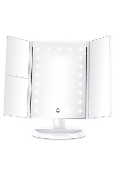 Teno Teno® Cosmetic Makeup Mirror, 4 magnification modes, makeup stand, white