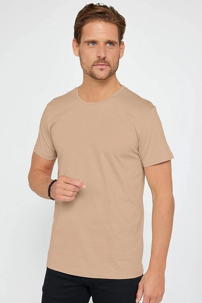 Tudors Unisex 5 Pack Μαύρο-Λευκό-Καπνιστό-Βιζόν-Πράσινο Slim Fit Slim Fit 100% βαμβακερό μπλουζάκι με λαιμόκοψη