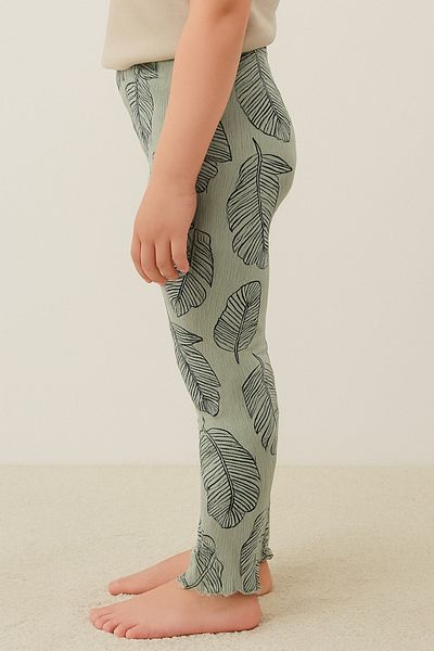 Kyex Pure Dots Girl's Summer Patterned Green Leggings