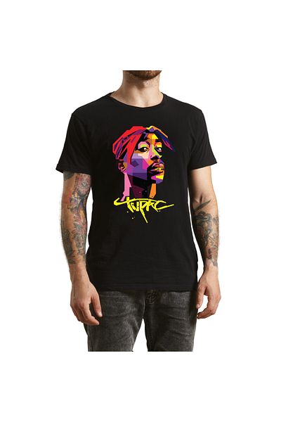OEM Tricou personalizat Tupac, negru, marimea M