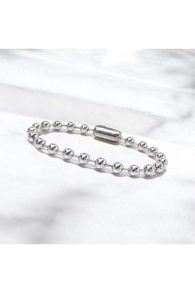 AKSESUARIM 6mm Steel Ball Chain Bracelet