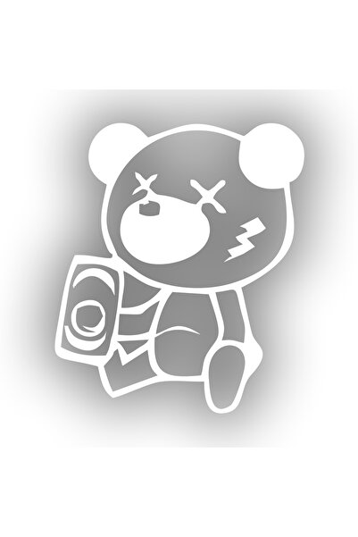 Reysa Tasarım ملصق الباندا السكران 17x17 سم أبيض