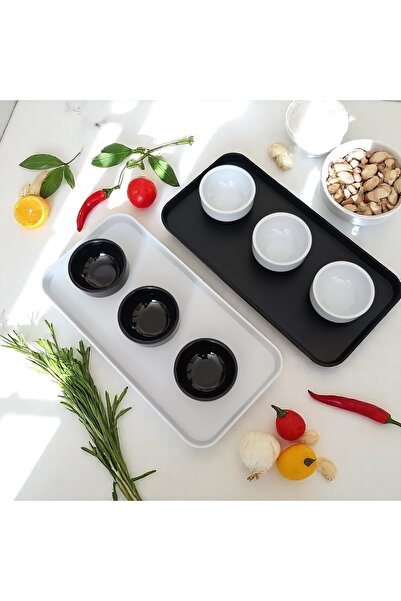 BARITCIOGLU Presentation Plate, Presentation Sauce Dish, Condiment Set of 8