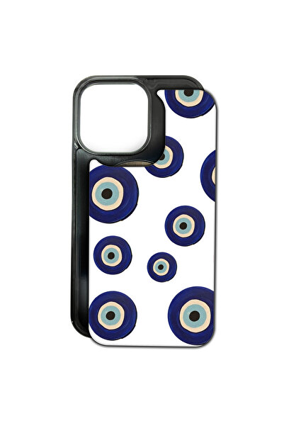 MagChange Carcasă de telefon pentru iPhone 14, spate interschimbabil, placă albastră cu ochi răi