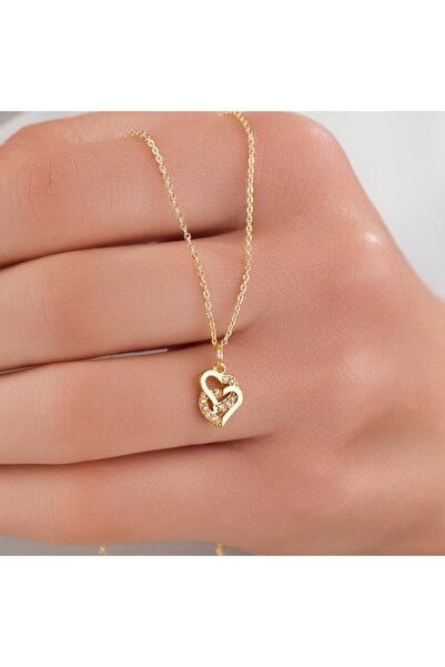 HOBİSY GIFT SHOP Minimal Kalp Motifli Altın Kaplama Çelik Kolye – Zarif ve An...