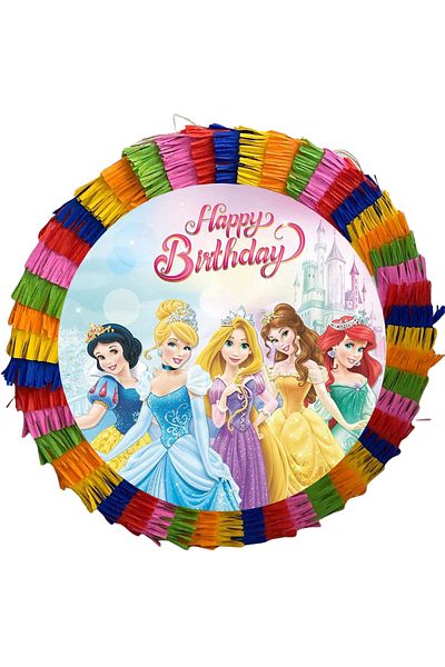 OEM Party pinata, 35 cm, multicolor, Disney Princesses pattern + 3/4 year old Birthday T-shirt