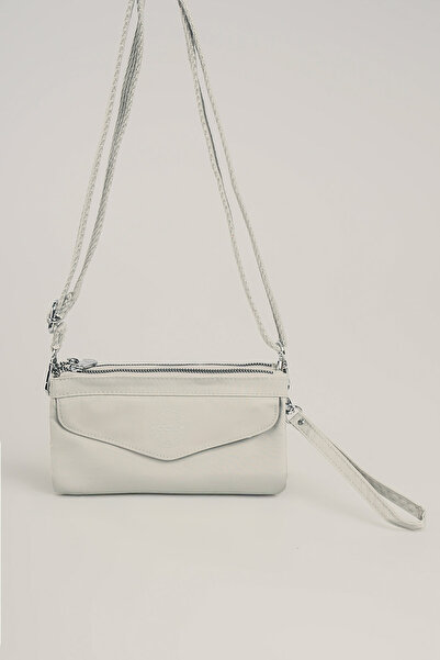 Getcho Kolek Light Gray Women's Crossbody Bag Small Size Zippered Waterproof Minimal Model for Daily Use