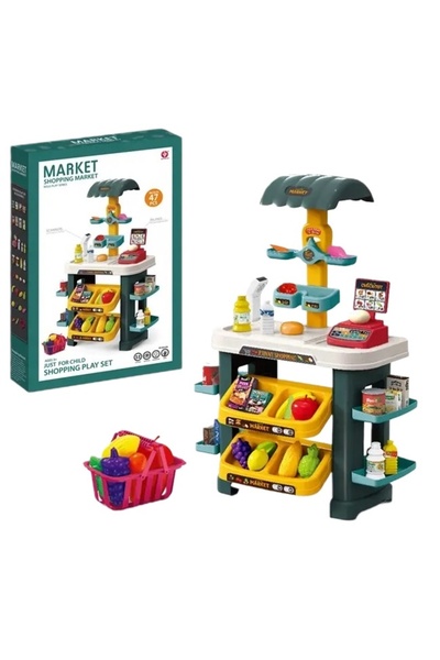 WePro Store Set de joacă pentru supermarket pentru copii, lumini, sunete, sca...