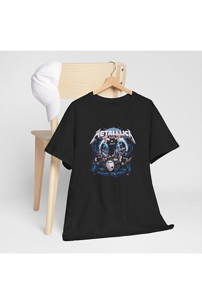 OEM Tricou personalizat Music, negru, Metallica, pasionatii de muzica, marimea L