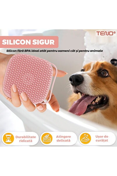 Teno Pink Silicone Animal Brush