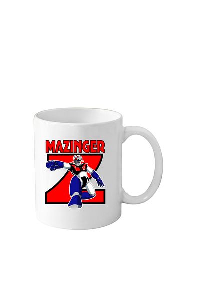 OEM Cana din ceramica haioasa desene animate vechi, 330 ml, alba, tematica Mazinger Z