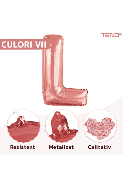 Teno Gold Rose Letter L Foil Balloon