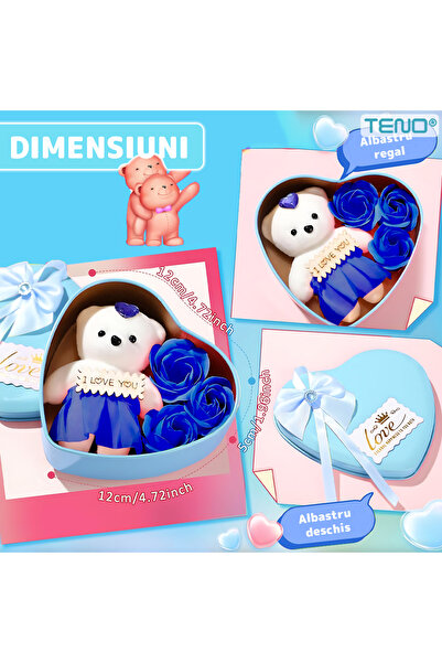 Teno Cutie cu fundă albastră cu inimă