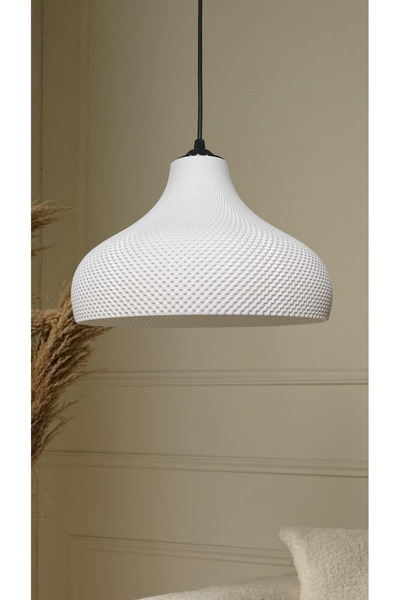 decory Leila Ekru Soft Beyaz Renk Mesh Avize, Pinterest Tarzı Tasarım Tekli S...